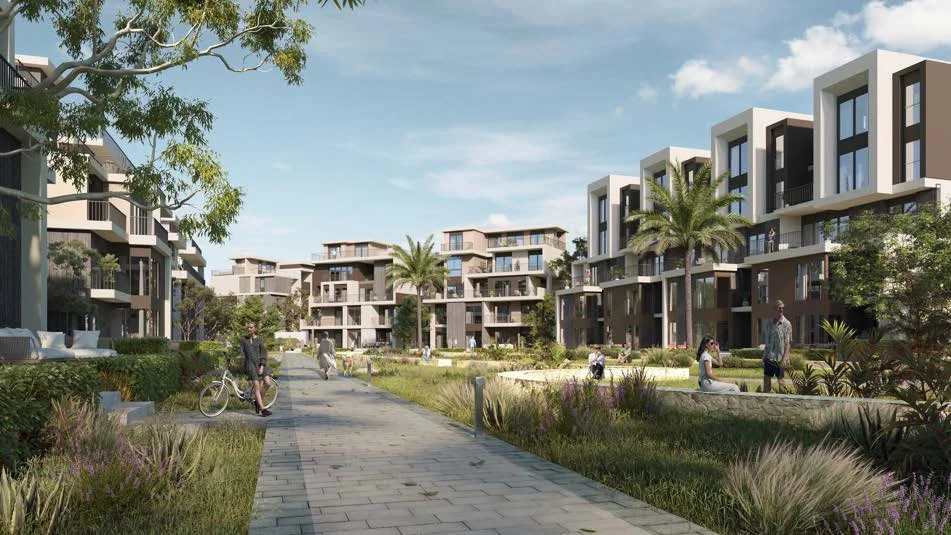 Green landscapes — manicured grounds and natural greenery within the community
